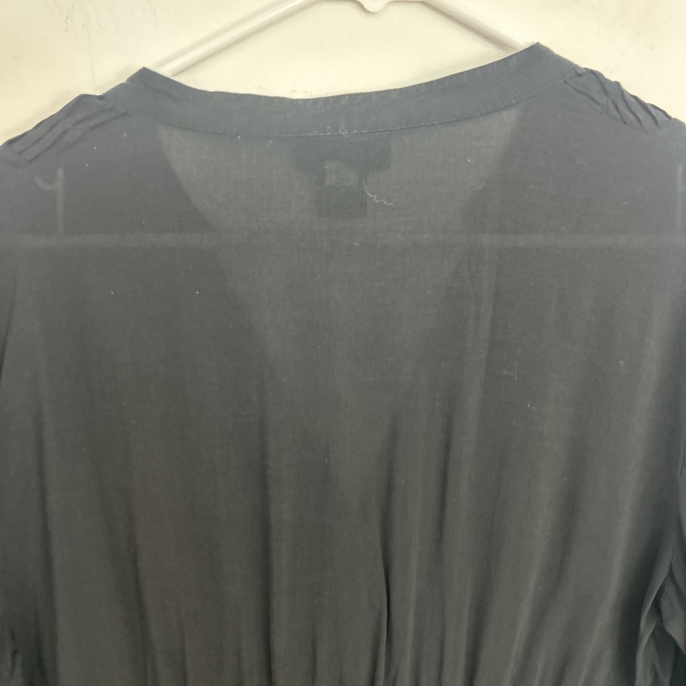 Spence Black Women's Medium Long Sleeve Button Down Lightweight Blouse - Picture 8 of 11